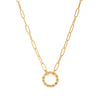 Pendant Necklace Titanium Steel Geometric Electroplated Retro Pearl