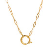Pendant Necklace Titanium Steel Geometric Electroplated Retro Pearl