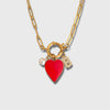 Pendant Necklace Titanium Steel Geometric Electroplated Retro Pearl
