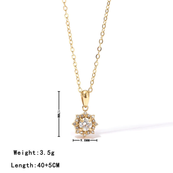 Pendant Necklace Titanium Steel Geometric Minimalist Electroplating For Women