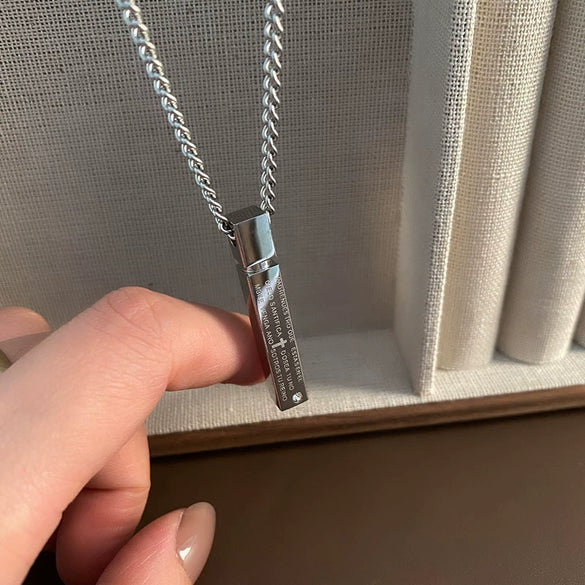 Pendant Necklace Titanium Steel Geometric Polished Unisex Hiphop Fashion Accessories