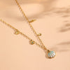 Pendant Necklace Titanium Steel Geometric Shell Marine Animal Style For Women