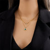 Pendant Necklace Titanium Steel Geometric Square Electroplating