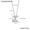 Pendant Necklace Titanium Steel Geometric Square Triangle Hip Hop Style 18K Gold Plated