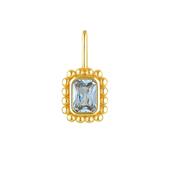 Pendant Necklace Titanium Steel Geometric Style Diamond Mixed Gemstone Inlay Vacuum Plated For Women