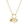 Pendant Necklace Titanium Steel Geometric Style Diamond Mixed Gemstone Inlay Vacuum Plated For Women