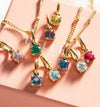 Pendant Necklace Titanium Steel Geometric Style Diamond Mixed Gemstone Inlay Vacuum Plated For Women
