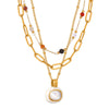 Pendant Necklace 316L Stainless Steel Gold Plated Geometric Simple Style Jewelry For Women