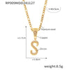Pendant Necklace Titanium Steel Gold Plated Hip Hop Style With Micro Inlaid Zircon And Letter Pattern