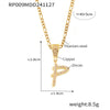 Pendant Necklace Titanium Steel Gold Plated Hip Hop Style With Micro Inlaid Zircon And Letter Pattern