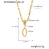 Pendant Necklace Titanium Steel Gold Plated Hip Hop Style With Micro Inlaid Zircon And Letter Pattern