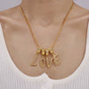Pendant Necklace Titanium Steel Gold Plated Hip Hop Style With Micro Inlaid Zircon And Letter Pattern