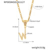 Pendant Necklace Titanium Steel Gold Plated Hip Hop Style With Micro Inlaid Zircon And Letter Pattern