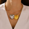 Pendant Necklace 316L Stainless Steel Heart Geometric Electroplating Women's