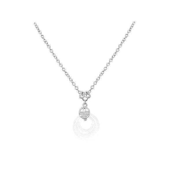 Pendant Necklace Titanium Steel Imitation Chalcedony Geometric Electroplating Women's