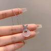 Pendant Necklace Titanium Steel Imitation Chalcedony Geometric Electroplating Women's