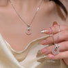 Pendant Necklace Titanium Steel Imitation Chalcedony Geometric Electroplating Women's