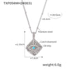 Pendant Necklace Titanium Steel Magic Eye Diamond Block Pvd Plated 18K Gold For Women