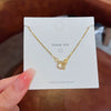 Pendant Necklace Titanium Steel Mixed Gem Inlay Heart Pattern Dripping Oil Design For Women