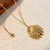 Pendant Necklace Titanium Steel Ocean Style Retro Minimalist Ushaped Electroplated Starfish Shell