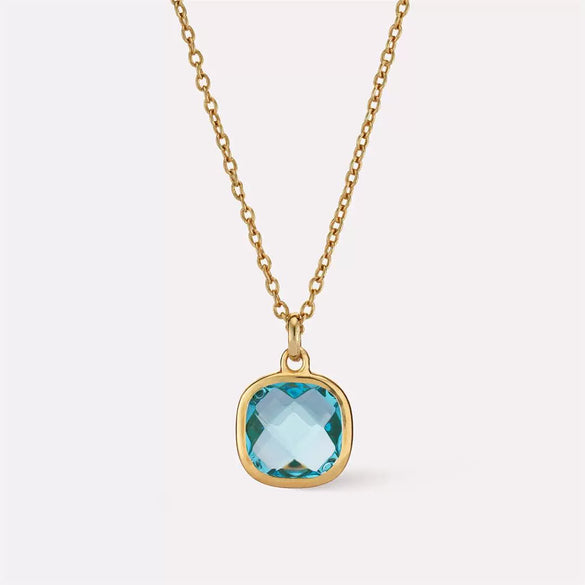 Pendant Necklace Titanium Steel Organic Glass Geometric Simple Women's O Word Chain