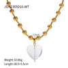 Pendant Necklace Titanium Steel Round Beads Geometric Electroplated For Women