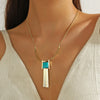 Pendant Necklace Turquoise Copper Geometric Electroplating Vintage Original Design