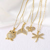 Pendant Necklace Unisex Copper Geometric Minimalist Electroplated With Butterfly Owl Dragonfly Design