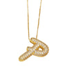 Pendant Necklace With Geometric Style Copper Pendant And Box Chain Electroplated With Zirconium And English Letters
