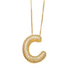 Pendant Necklace With Geometric Style Copper Pendant And Box Chain Electroplated With Zirconium And English Letters