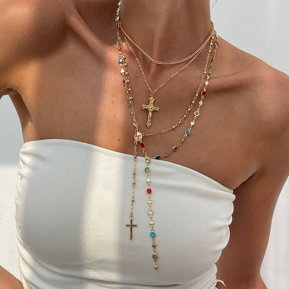 Pendant Necklace Women Hiphop Style Geometric Zinc Alloy Iron Electroplated