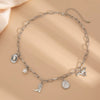 Pendant Necklace Women Iron Chain Alloy Imitation Pearls Geometric Style Electroplating