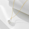 Pendant Necklace Women Natural Baroque Freshwater Pearl 925 Silver Geometric Cross Chain