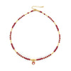 Pendant Necklace Women Pearl Organic Glass Fivepointed Star Geometric Handwoven