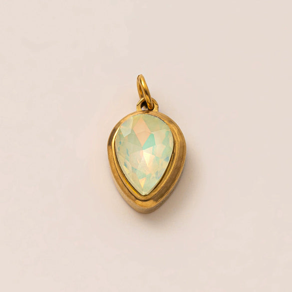 Pendant Necklace Women Stainless Steel Titanium Steel Mixed Gemstone Setting Geometric Style Set With Diamonds
