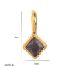 Pendant Necklace Women Stainless Steel Titanium Steel Mixed Gemstone Setting Geometric Style Set With Diamonds