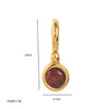 Pendant Necklace Women Stainless Steel Titanium Steel Mixed Gemstone Setting Geometric Style Set With Diamonds