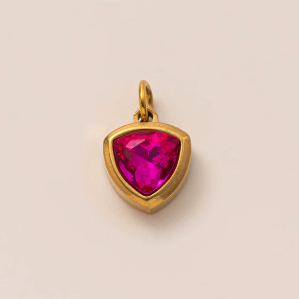 Pendant Necklace Women Stainless Steel Titanium Steel Mixed Gemstone Setting Geometric Style Set With Diamonds