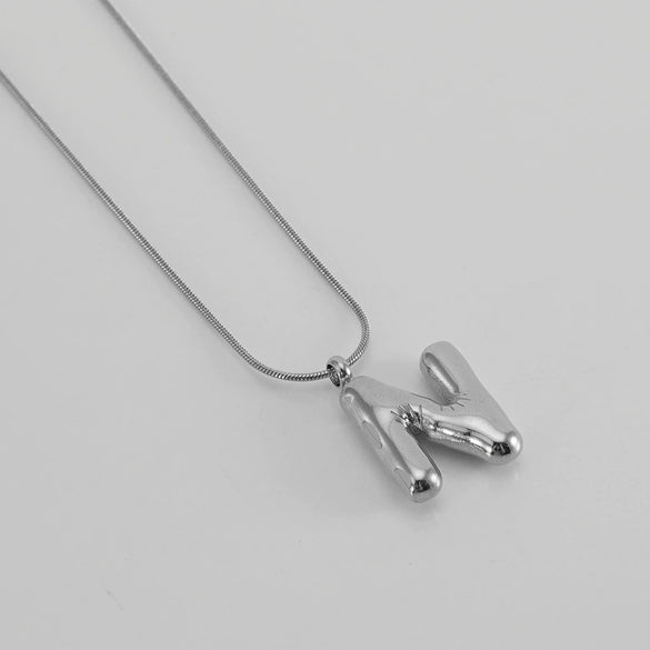Pendant Necklace Women 316L Stainless Steel 316L Stainless Steel Small Snake Chain With Letter Pattern Electroplated