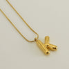 Pendant Necklace Women 316L Stainless Steel 316L Stainless Steel Small Snake Chain With Letter Pattern Electroplated
