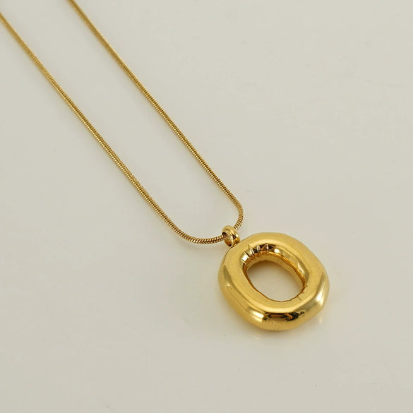Pendant Necklace Women 316L Stainless Steel 316L Stainless Steel Small Snake Chain With Letter Pattern Electroplated