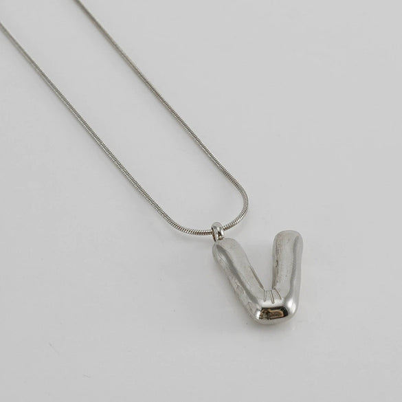 Pendant Necklace Women 316L Stainless Steel 316L Stainless Steel Small Snake Chain With Letter Pattern Electroplated
