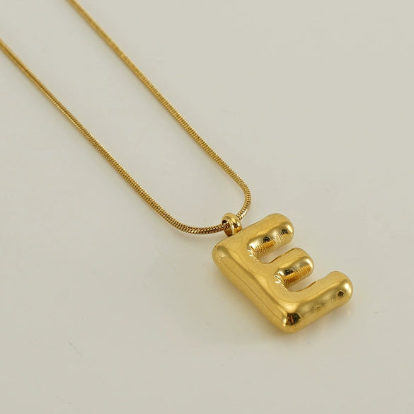 Pendant Necklace Women 316L Stainless Steel 316L Stainless Steel Small Snake Chain With Letter Pattern Electroplated