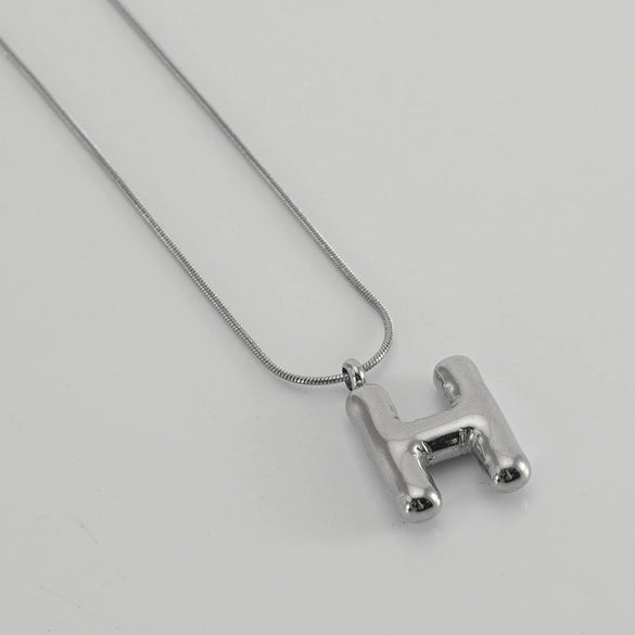Pendant Necklace Women 316L Stainless Steel 316L Stainless Steel Small Snake Chain With Letter Pattern Electroplated
