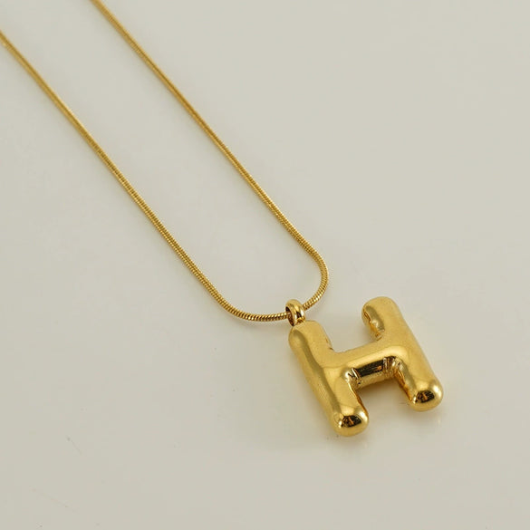 Pendant Necklace Women 316L Stainless Steel 316L Stainless Steel Small Snake Chain With Letter Pattern Electroplated