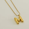 Pendant Necklace Women 316L Stainless Steel 316L Stainless Steel Small Snake Chain With Letter Pattern Electroplated