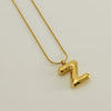 Pendant Necklace Women 316L Stainless Steel 316L Stainless Steel Small Snake Chain With Letter Pattern Electroplated