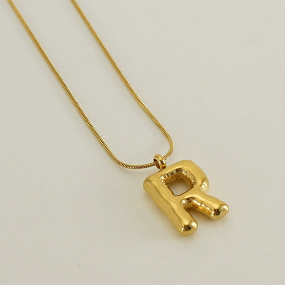 Pendant Necklace Women 316L Stainless Steel 316L Stainless Steel Small Snake Chain With Letter Pattern Electroplated
