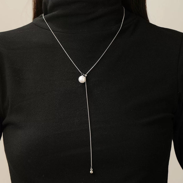 Pendant Necklace Women's Alloy Titanium Steel Geometric Snake Bone Chain Inlaid With Artificial Gemstones Semiprecious Stones Simple Style