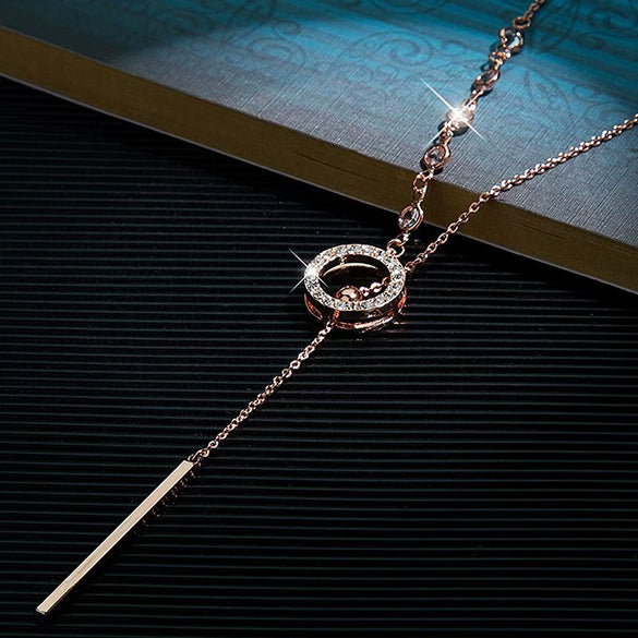 Pendant Necklace Women's Alloy Titanium Steel Geometric Snake Bone Chain Inlaid With Artificial Gemstones Semiprecious Stones Simple Style